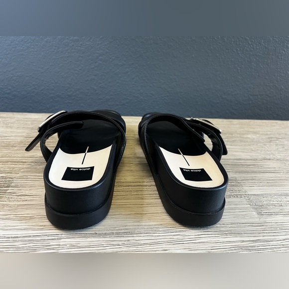 Dolce Vita Soya Black Sandals Silver Buckles - Picture 3 of 9